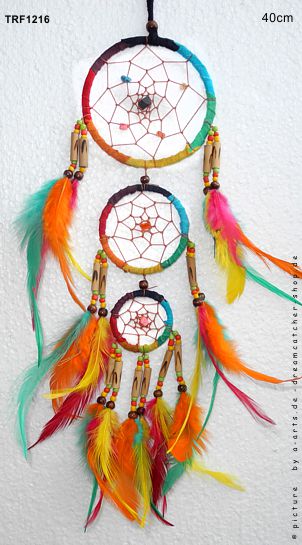 Indianer Traumfänger Dreamcatcher  Leder Türkis Handarbeit Indianer 11,5 cm 