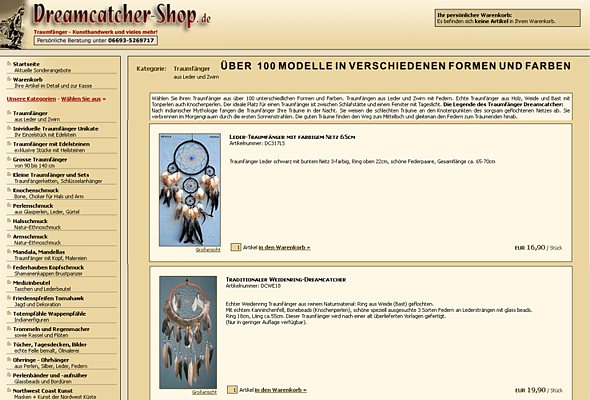 Unikat-Traumfnger kaufen im DREAMCATCHER-SHOP.de