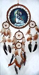 Traumfnger Wolf Mond Lederbild