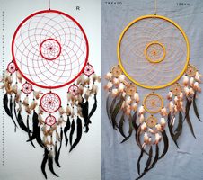 Grosser Traumfnger gold-orange 110cm